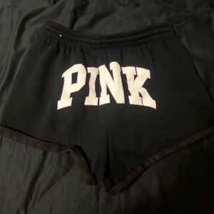 PINK Victoria's Secret Black Athletic Shorts with Elastic Waistband